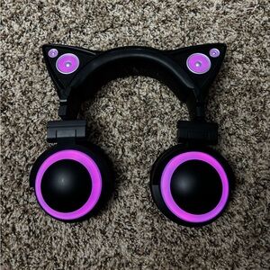 RGB Wireless Bluetooth Cat Ear Headphones Brookstone Axent Wear